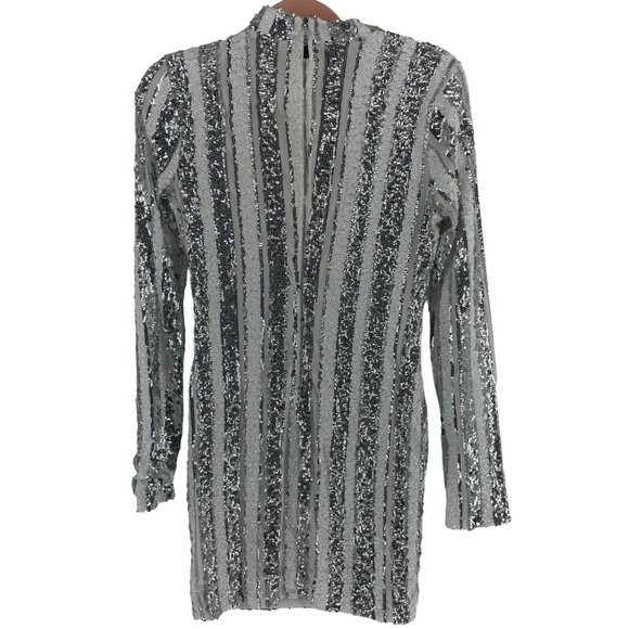 The Sang Women's Size Large White & Silver Sequin Party Dress - Picture 2 of 6